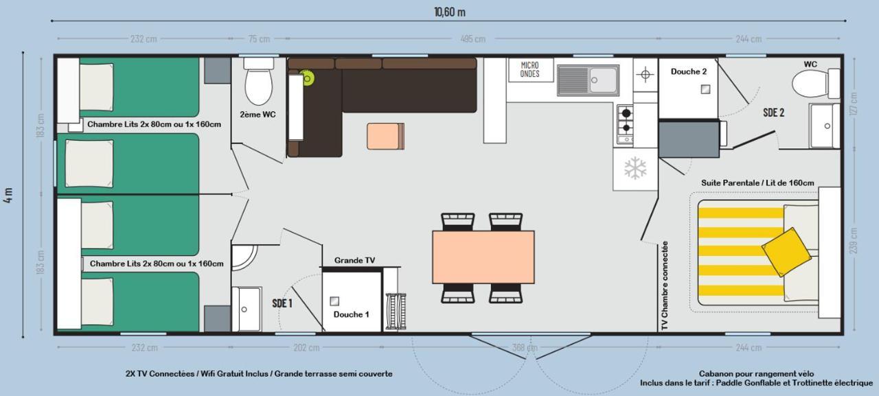 200M De La Plage Bungalow Luxe De 44M2 Menage Et Draps Inclus Camping 5 Etoiles Mayotte Lac Biscarrosse Koyobalys Eksteriør bilde